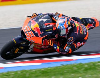 Red Bull KTM AJO Moto2 bike cornering